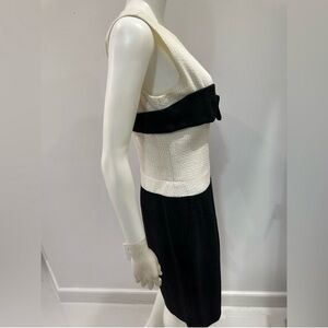 CHANEL Tweed Black & White Bow Dress